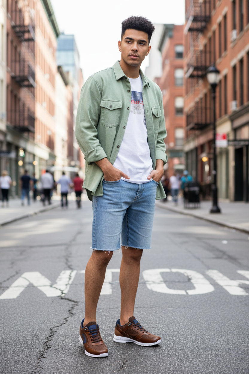 Tenis de Hombre 032 Café con Agujeta