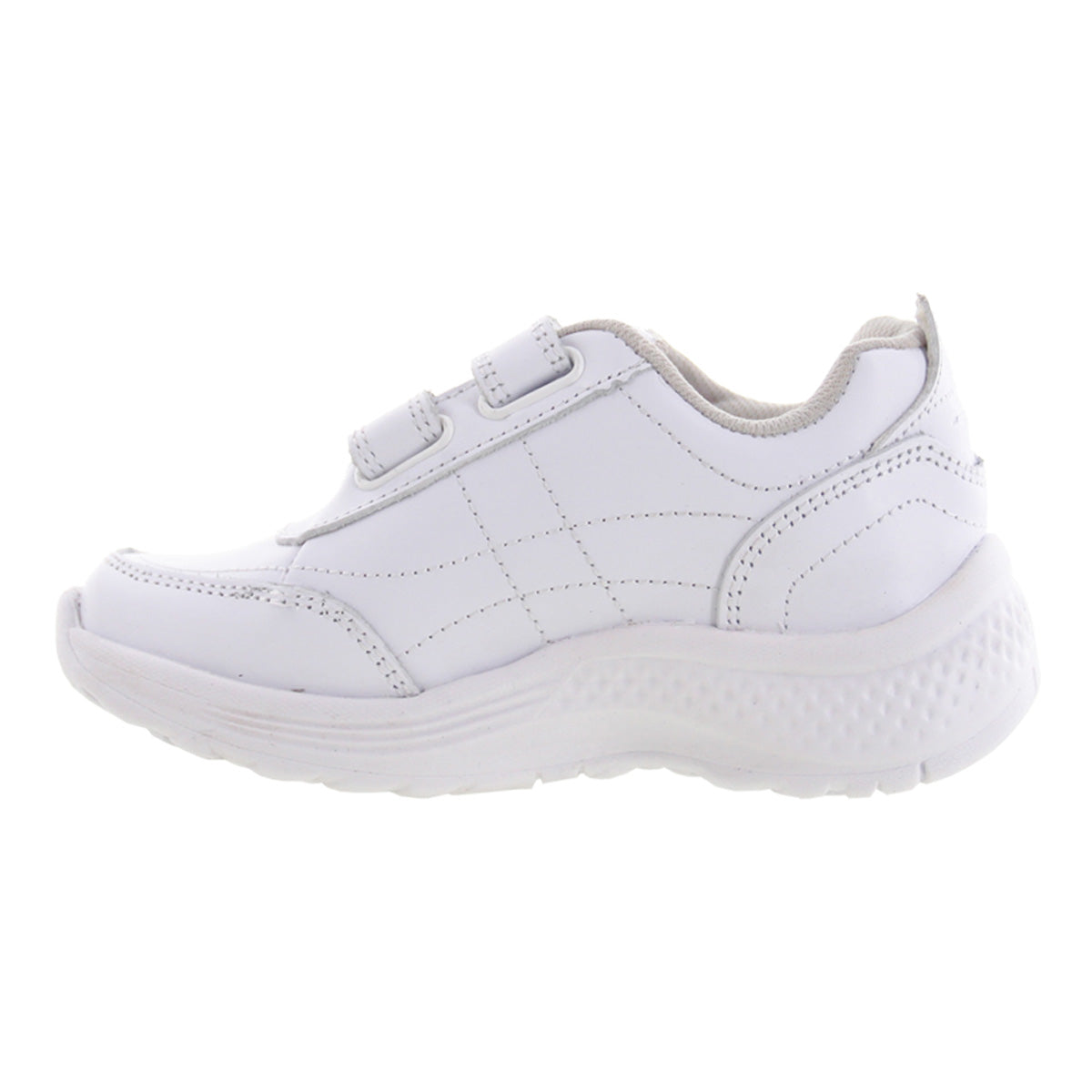 Tenis Escolar Unisex 126 Piel Blanca doble Velcro