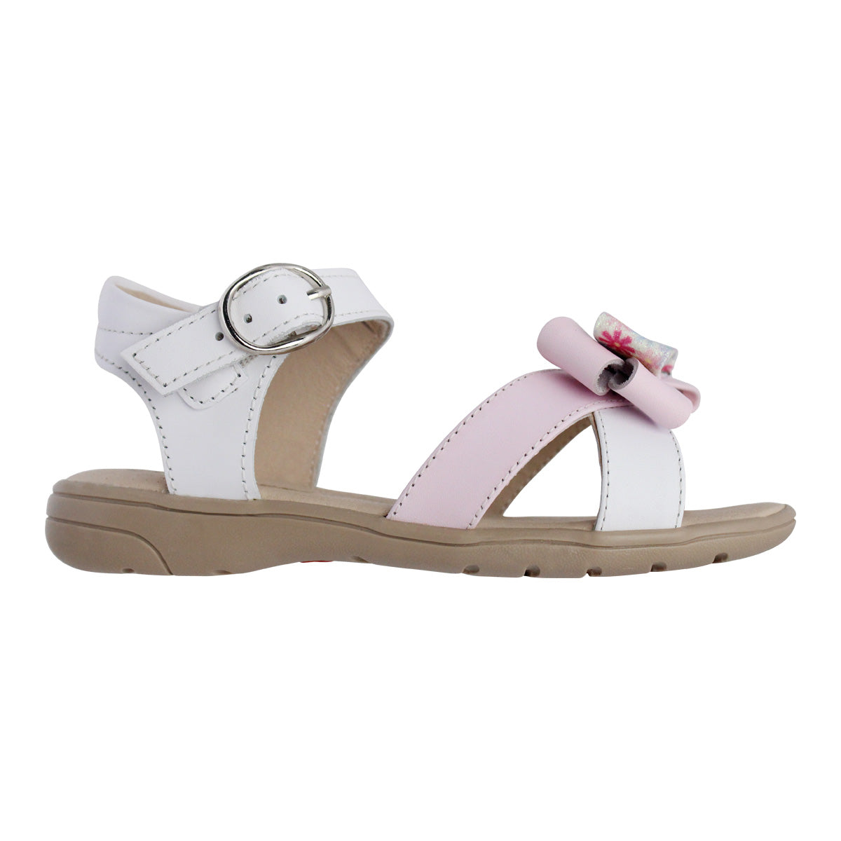 Sandalia Niña 2010 Piel Blanco con Moño