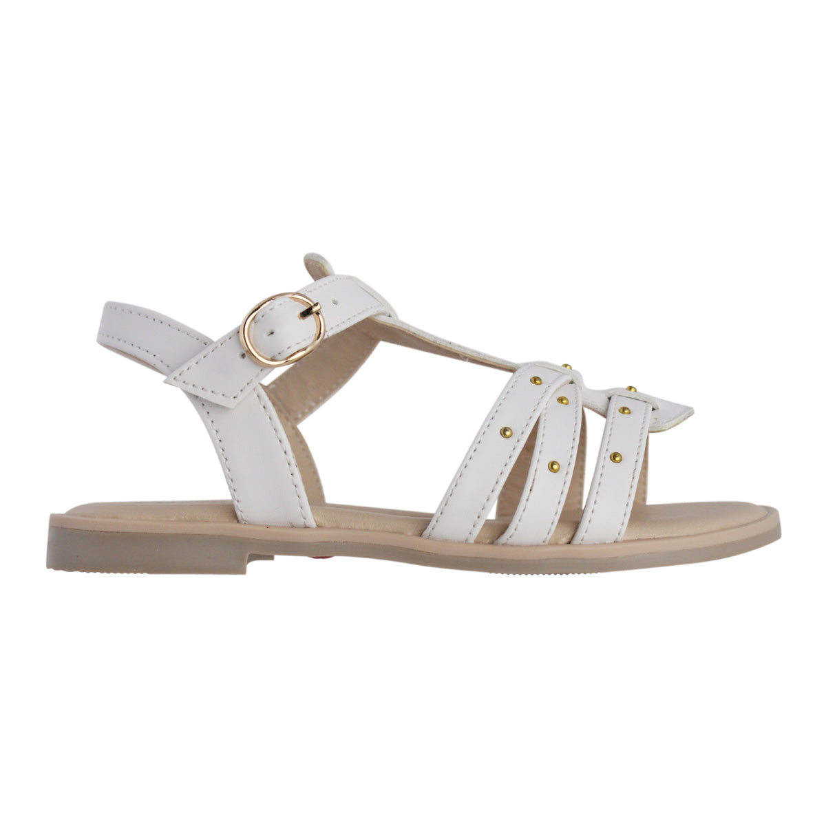 Sandalia Niña 20106 Blanco con Estoperoles