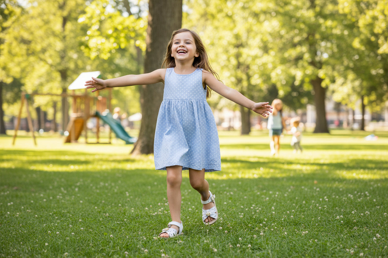 Sandalia Niña 2030 Piel Blanco con Doble Hebilla