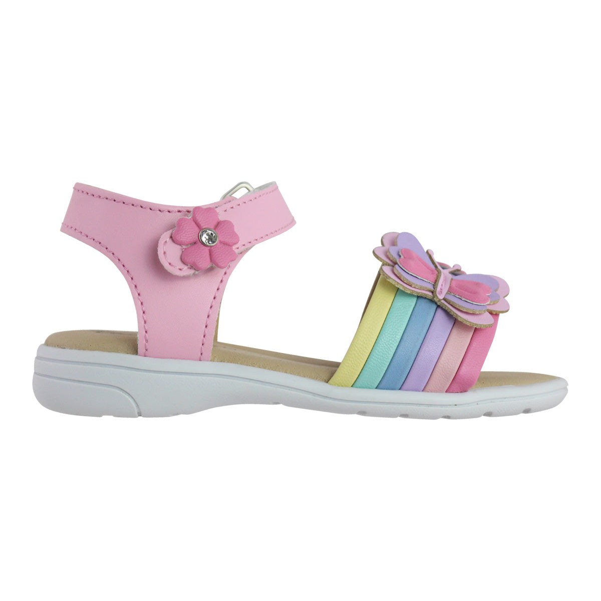 Sandalia Niña 20403 Rosa Pastel con Mariposa