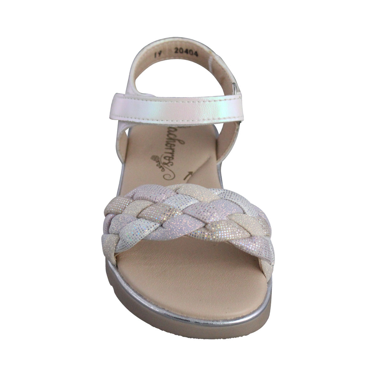 Sandalia Niña 20404 Beige Nacarado con Trenza