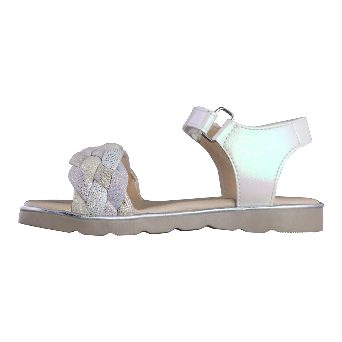 Sandalia Niña 20404 Beige Nacarado con Trenza
