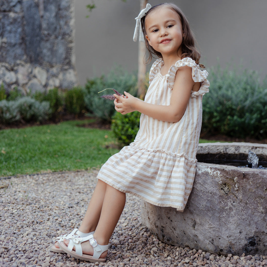 Sandalia Niña 20592 Beige con Moño