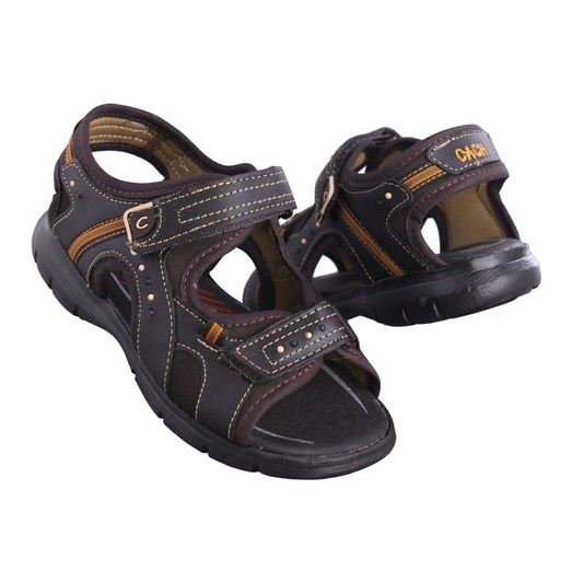 Sandalia Niño 2570 Piel Café Doble Velcro