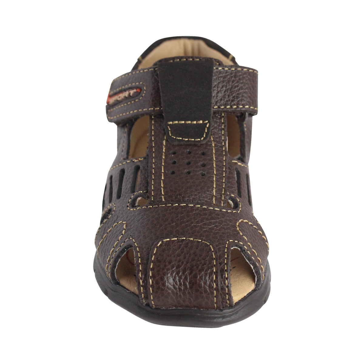 Sandalia Niño 2680 Piel Café con Velcro