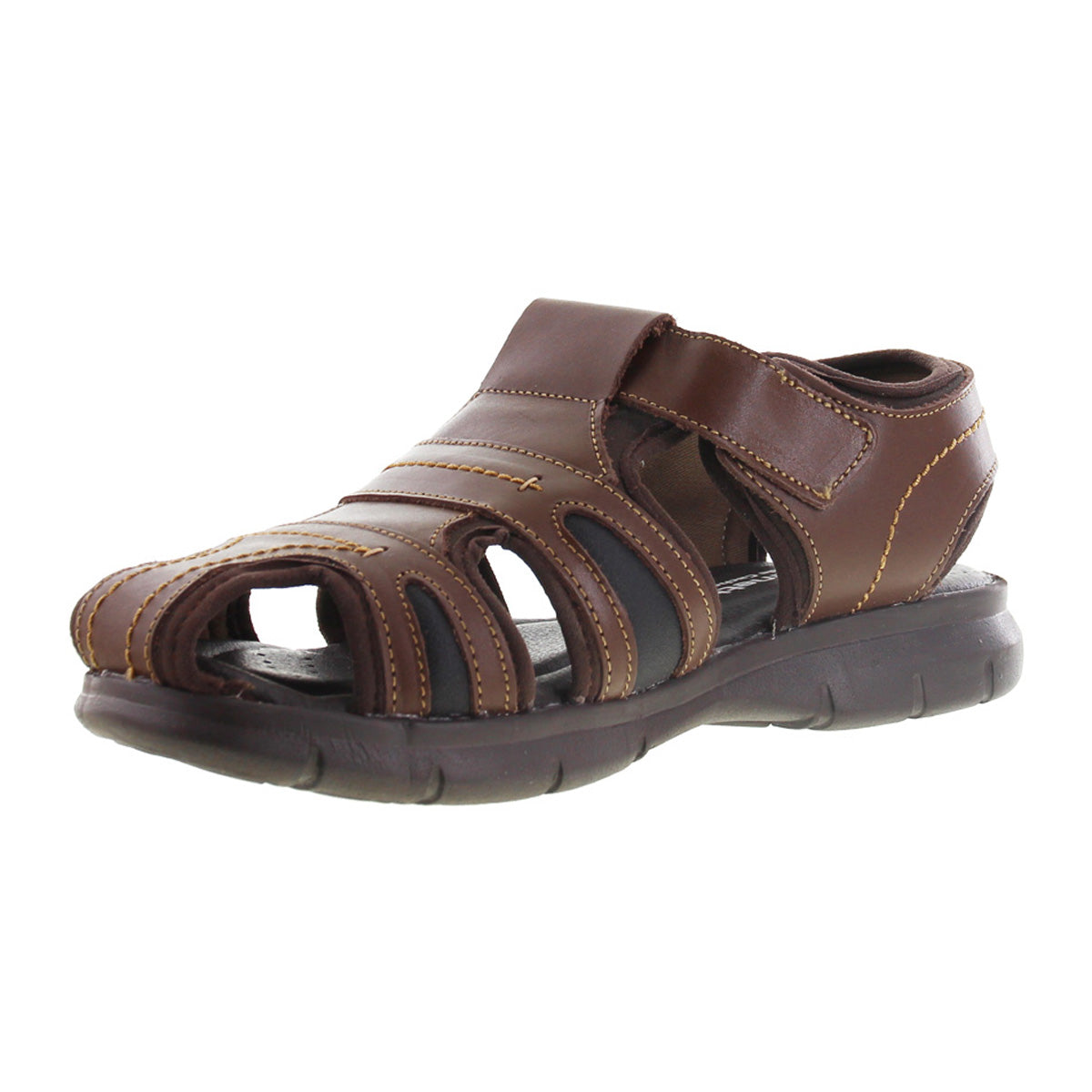 Sandalia Hombre 2880 Piel Café con Velcro