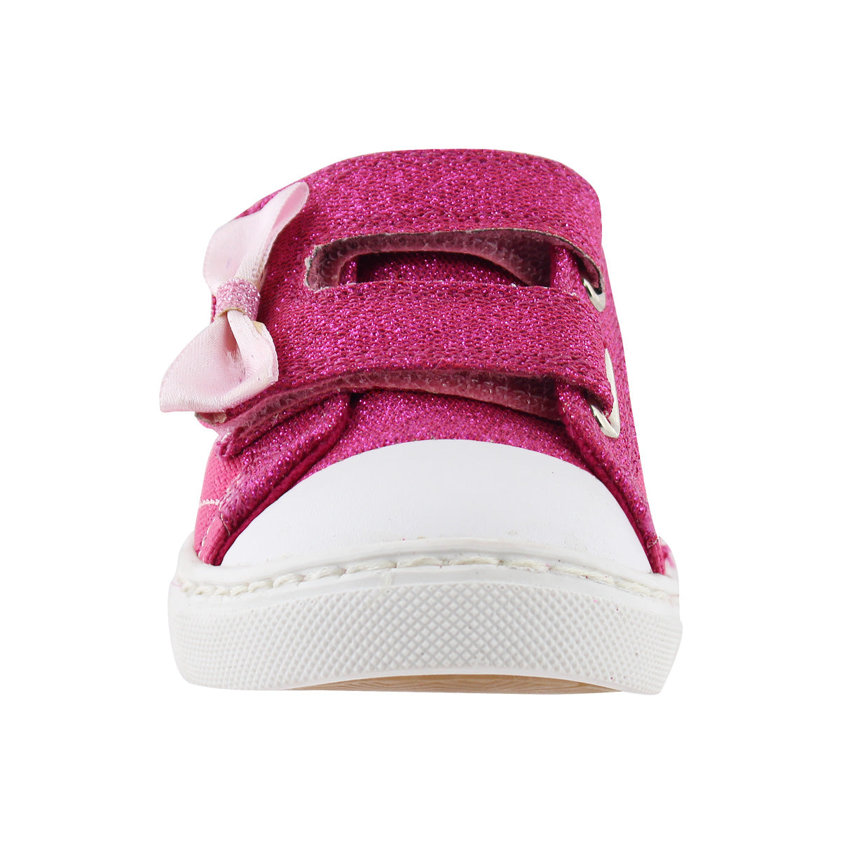 Tenis Niña 306 Rosa Mexicano con Moño y Brillos
