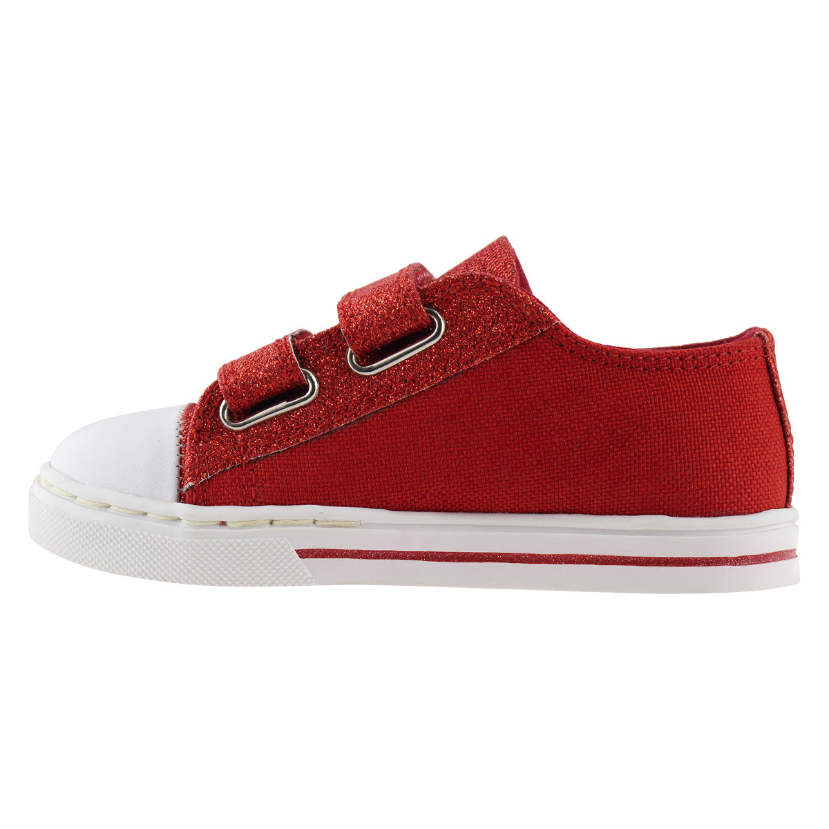 Tenis Niña 306 Lona Rojo con Velcrol y Moño