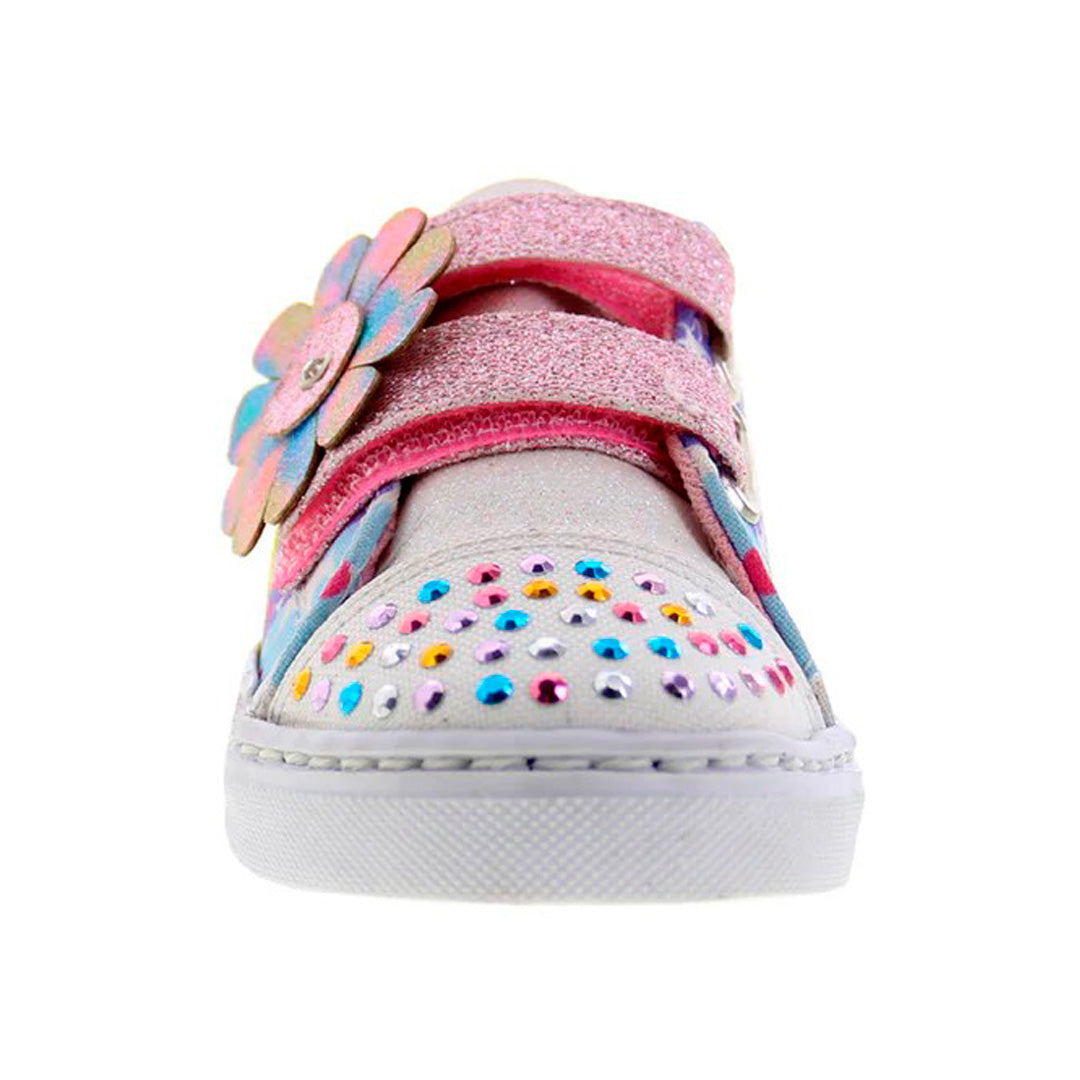 Tenis de Niña 308 de Lona con Flor y Brillos