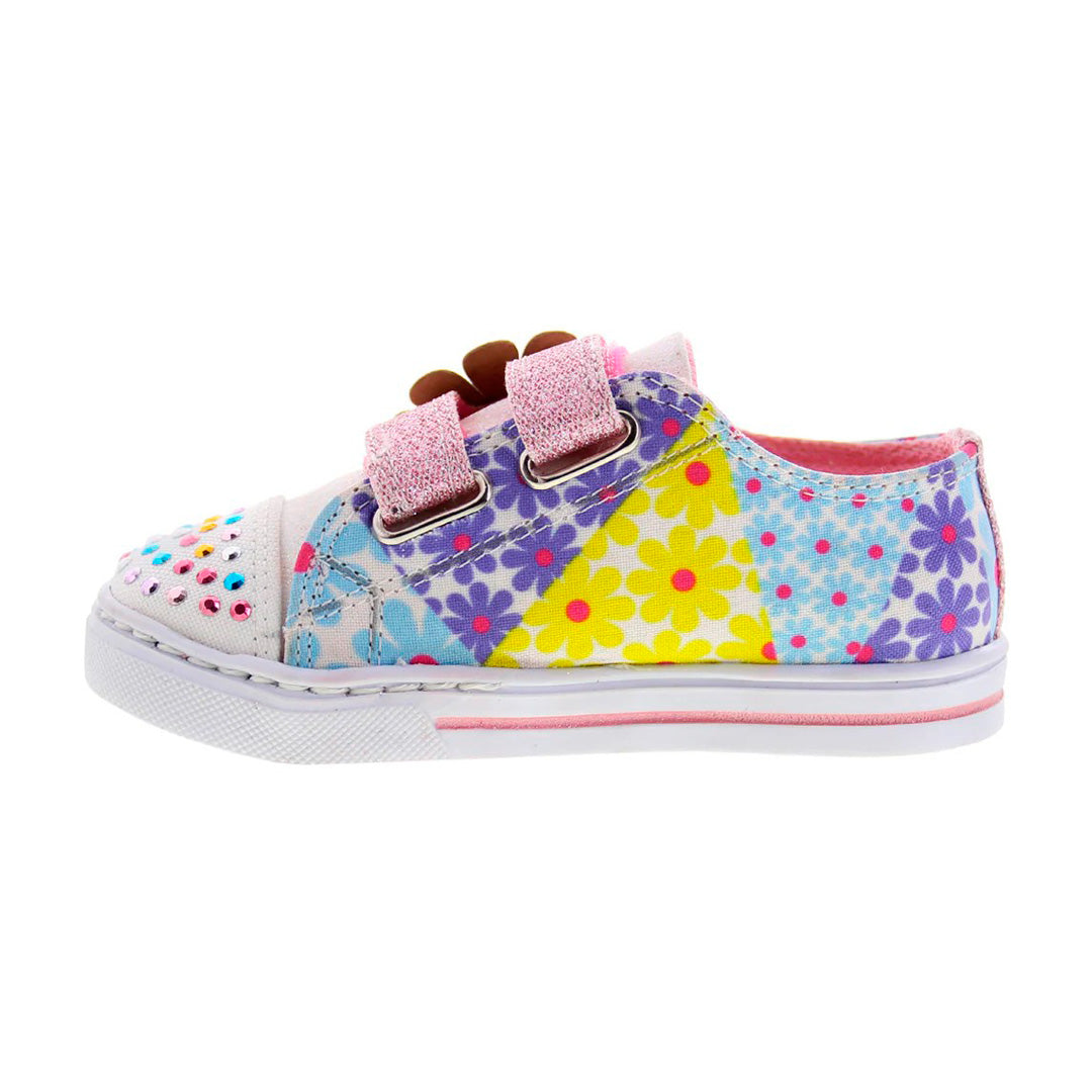 Tenis de Niña 308 de Lona con Flor y Brillos