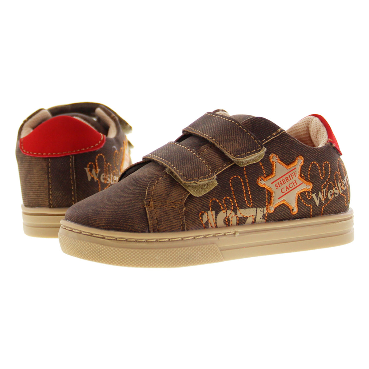 Tenis Niño 32171 Café doble Velcro