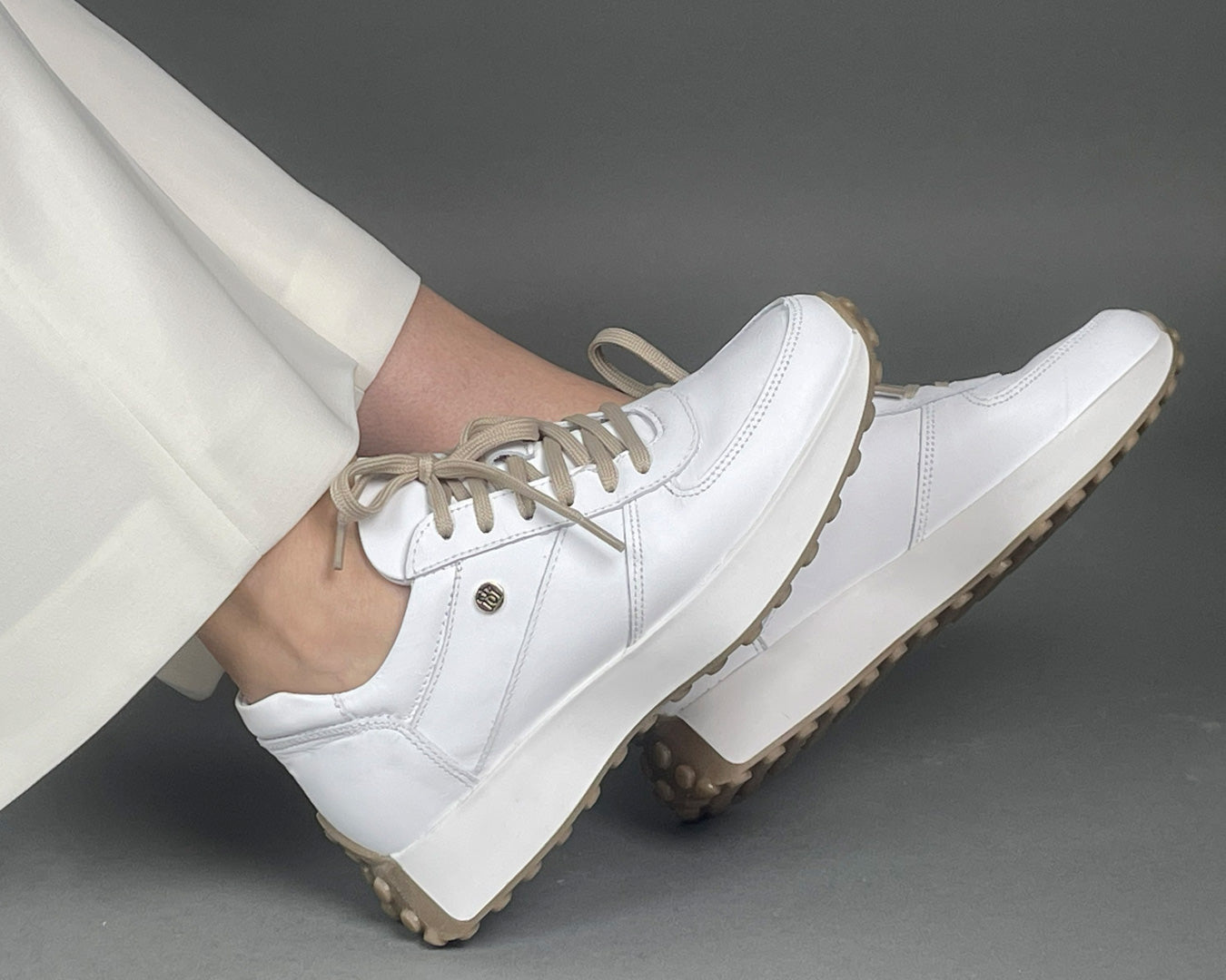 Tenis Dama 35000 Piel Blanca