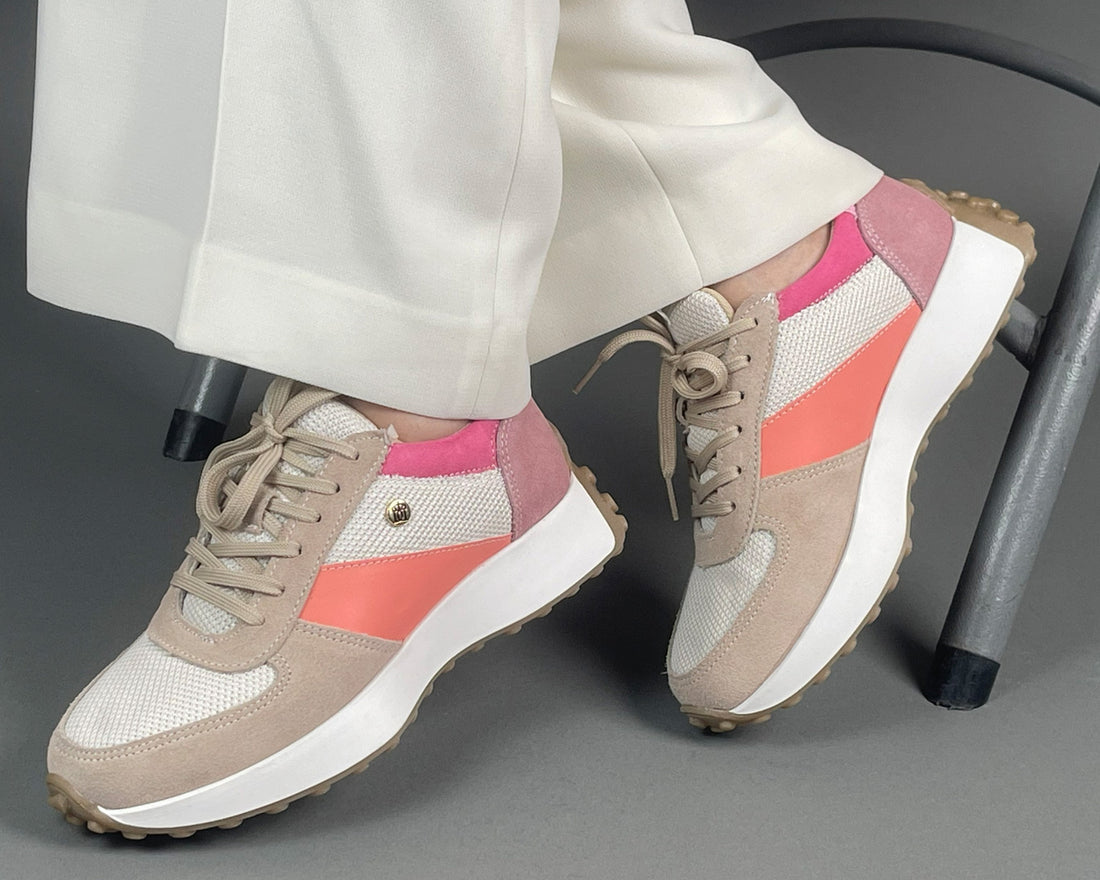 Tenis Dama 35011 Davina Piel Gamuza Rosa