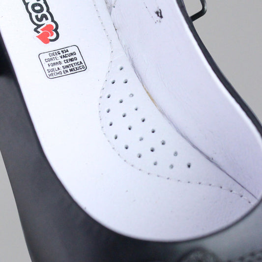 Zapato Escolar Niña 3821 Piel Negra con Velcro