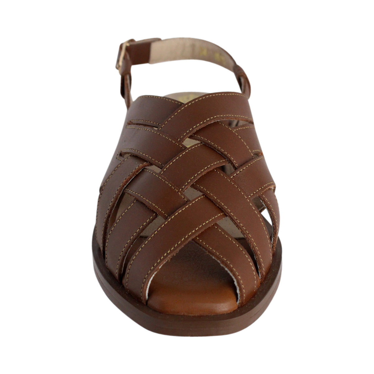 Sandalia Mujer 4570 Piel Café con Hebilla