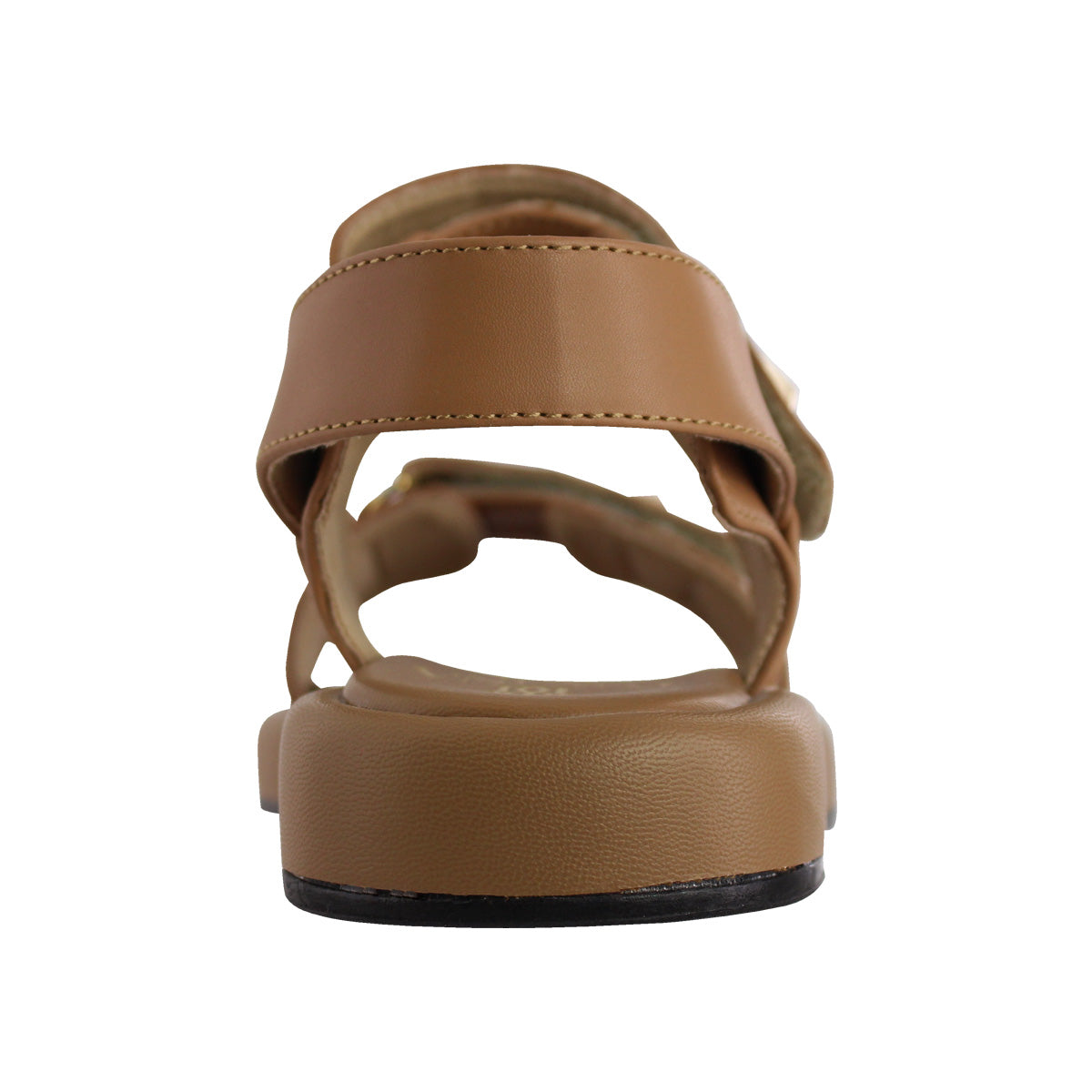 Sandalia de Mujer 4825 Davina Camel Doble Velcro con Estoperoles