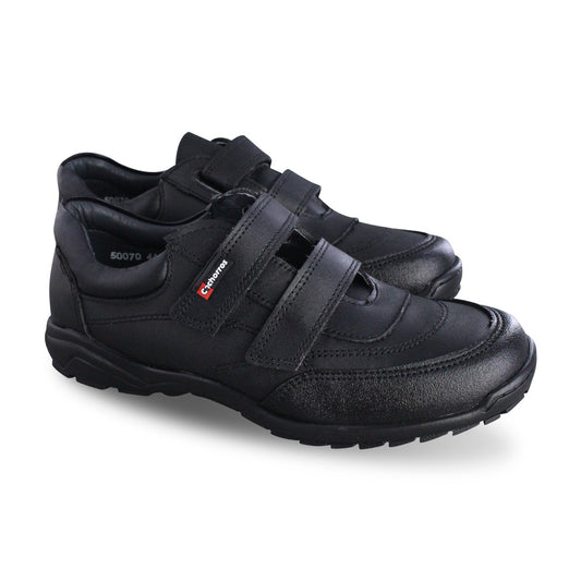 Zapato Escolar Niño 50070 Piel Negro Doble Velcro