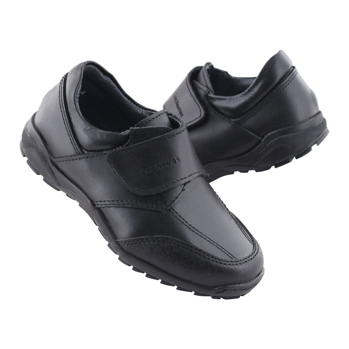 Zapato Escolar Niño 50085 Piel Negra con Velcro