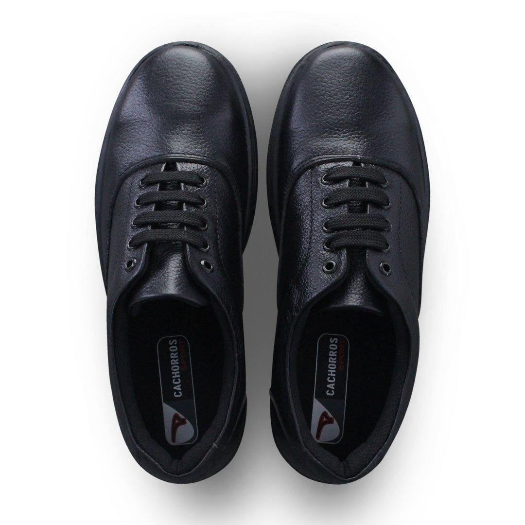Zapato Niño 523 Piel Negro con Agujetas