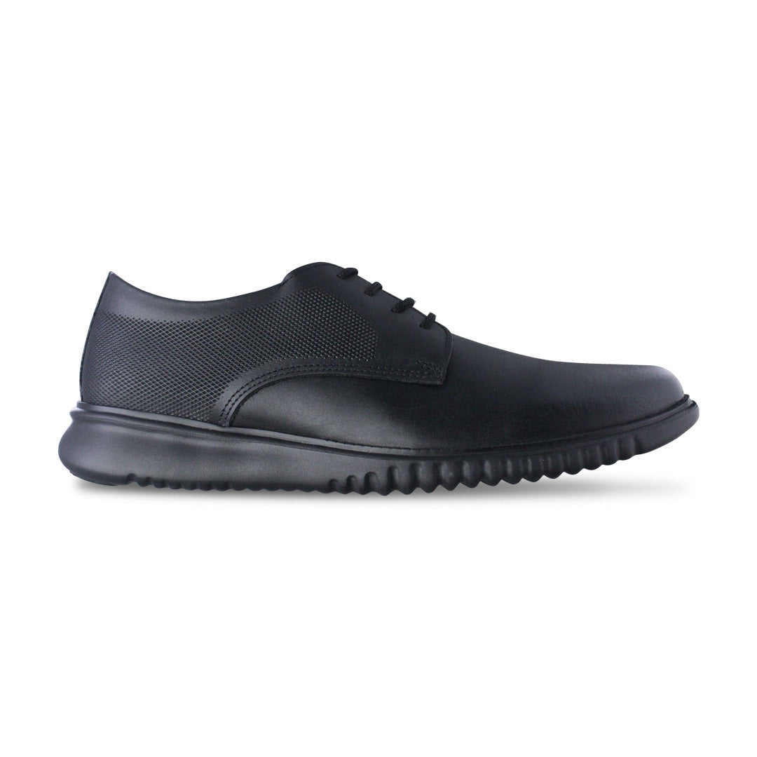 Zapato Escolar 5576 Piel Negro con Cintas