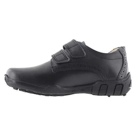 Zapato Escolar Niño 5706 Piel Negro doble Velcro