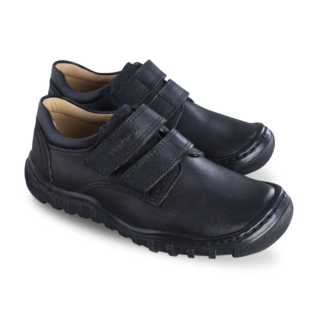 Zapato Escolar Niño 5825 Piel Negro Doble Velcro