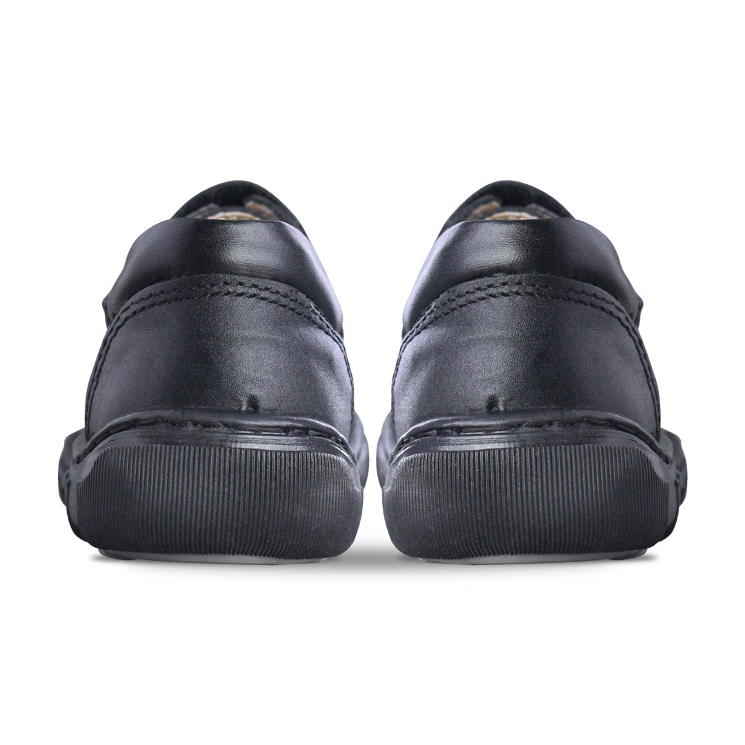 Zapato Escolar Niño 5826 Piel Negra doble Velcro