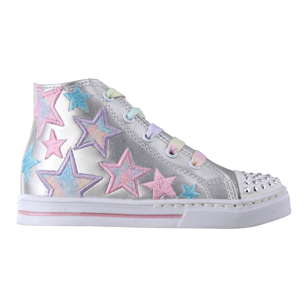 Tenis Niña 601 Plata con Estrellas