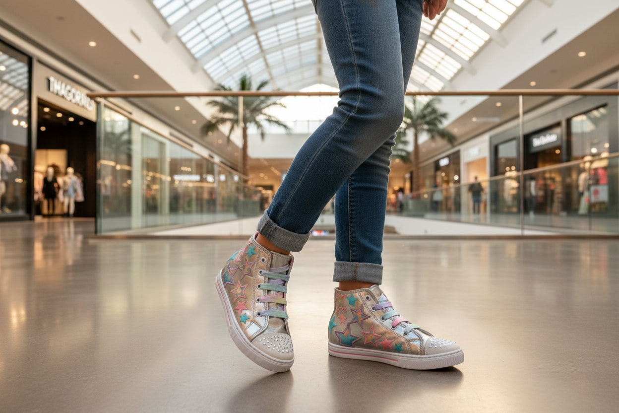 Tenis Niña 601 Plata con Estrellas