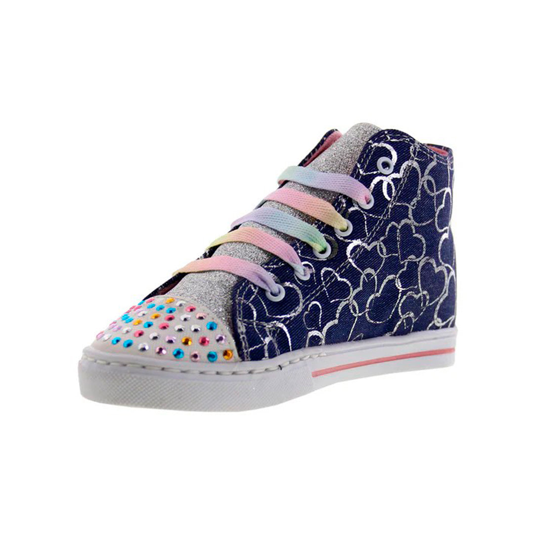 Tenis Niña 602 Azul con Corazones