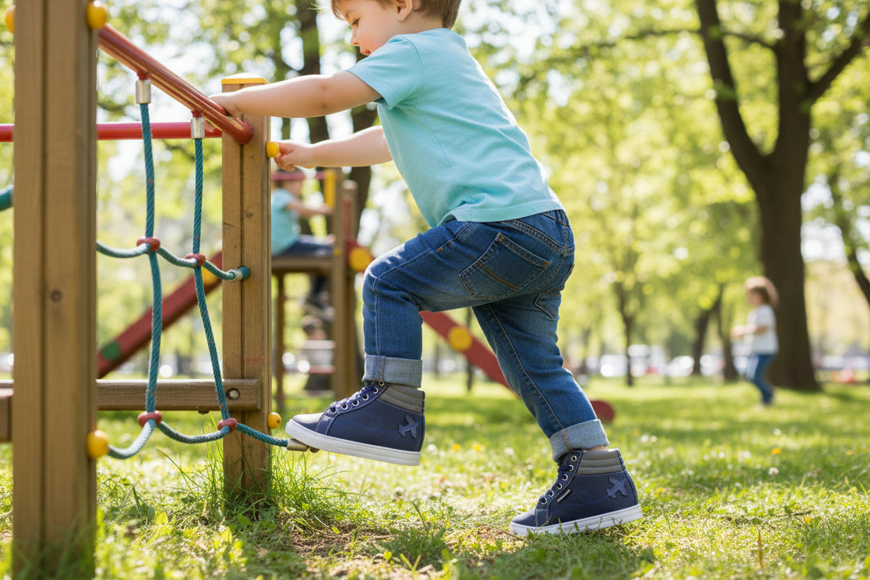 Bota Tenis Niño 62072 Azul Marino con Cintas