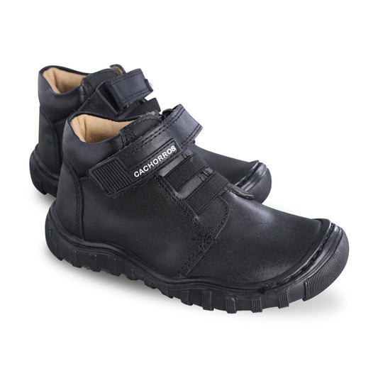 Bota Niño 6290 Piel Negro con Velcro