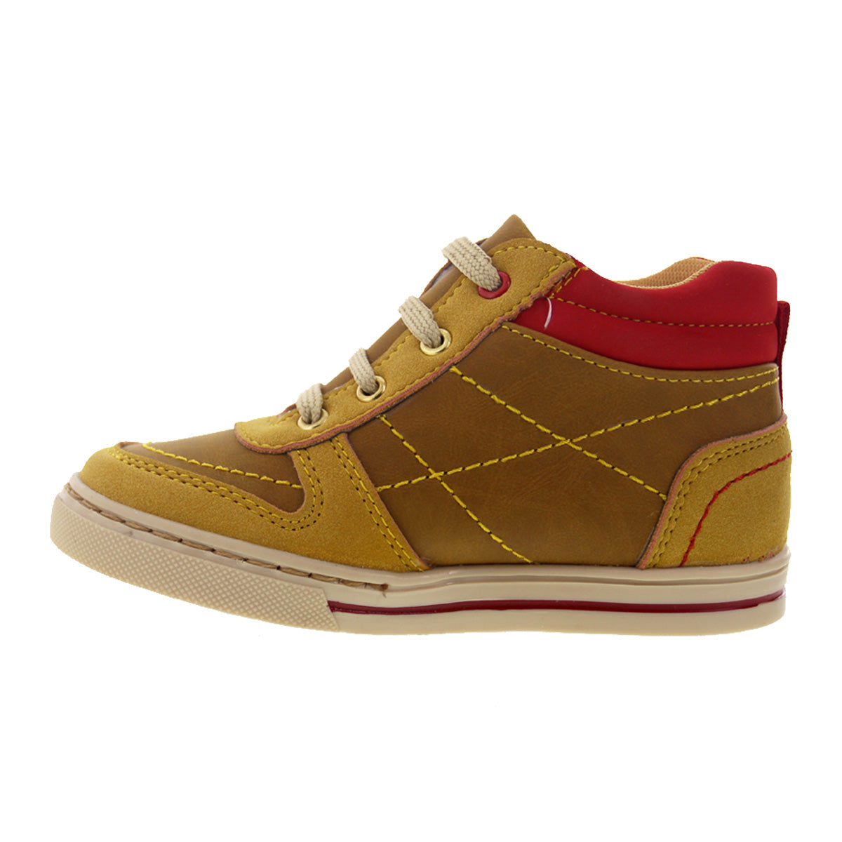 Bota Niño Casual 661 con Agujetas Color Oro