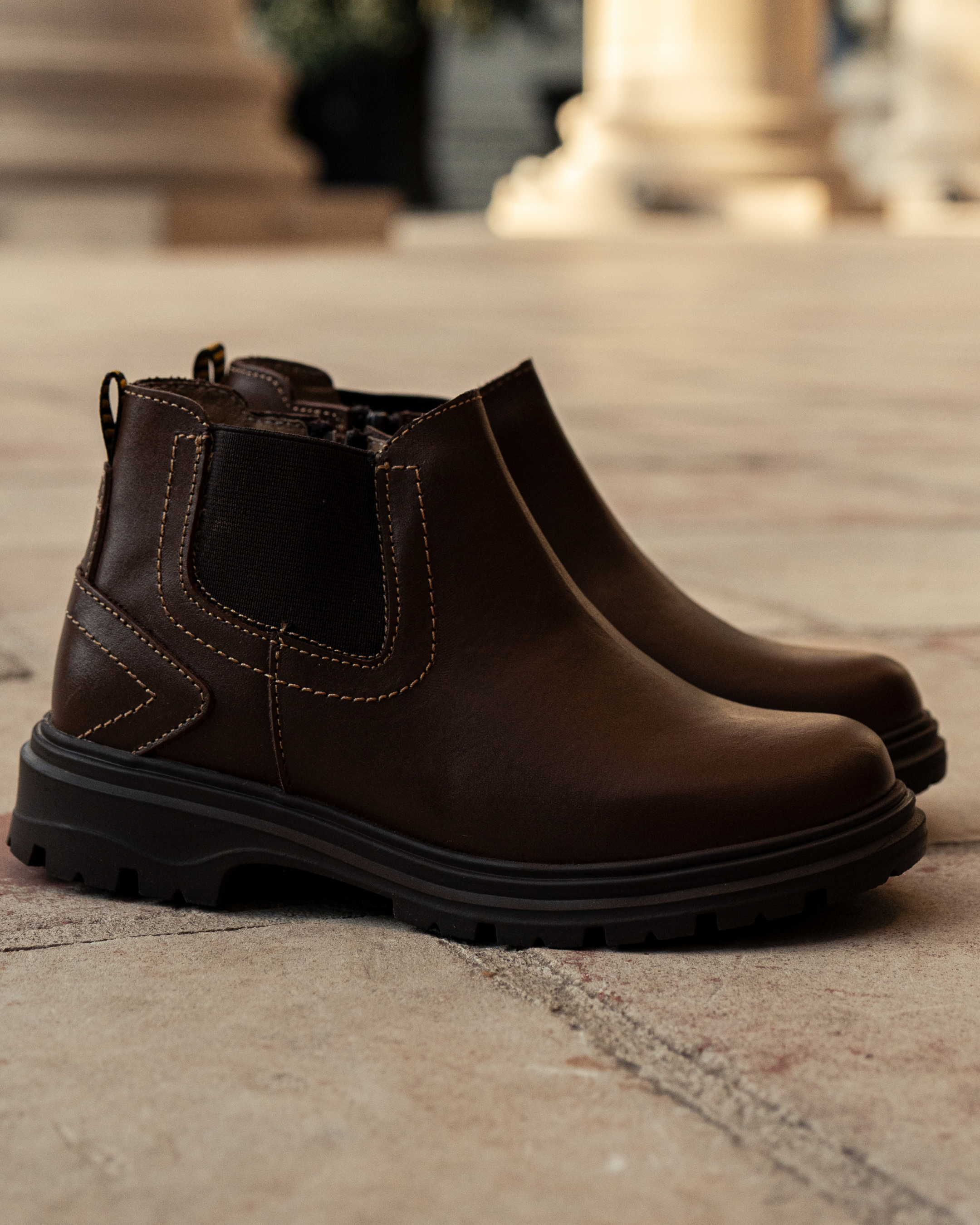 Botín Niño 7090 Piel Café