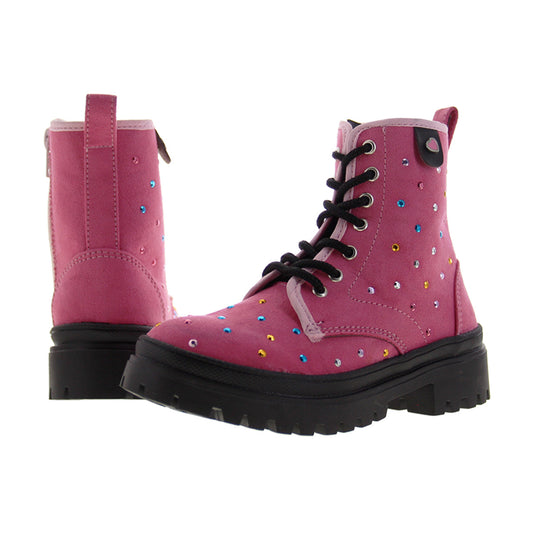 BotínNiña 72053 Rosa con Piedras de Colores