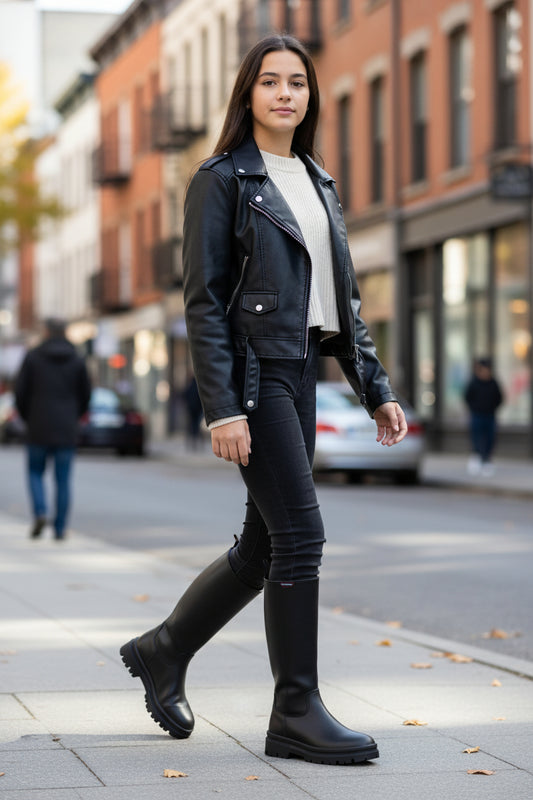 Bota Niña 72515 Negro con Cierre