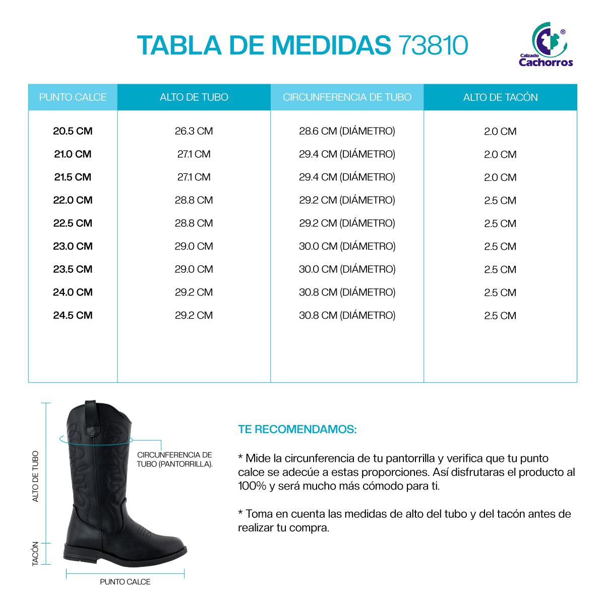 Bota Vaquera Niña 73810 Negro
