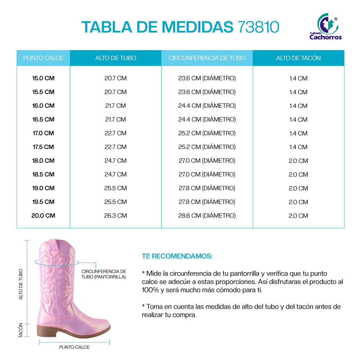 Bota Vaquera Niña 73810 Rosa con Brillos
