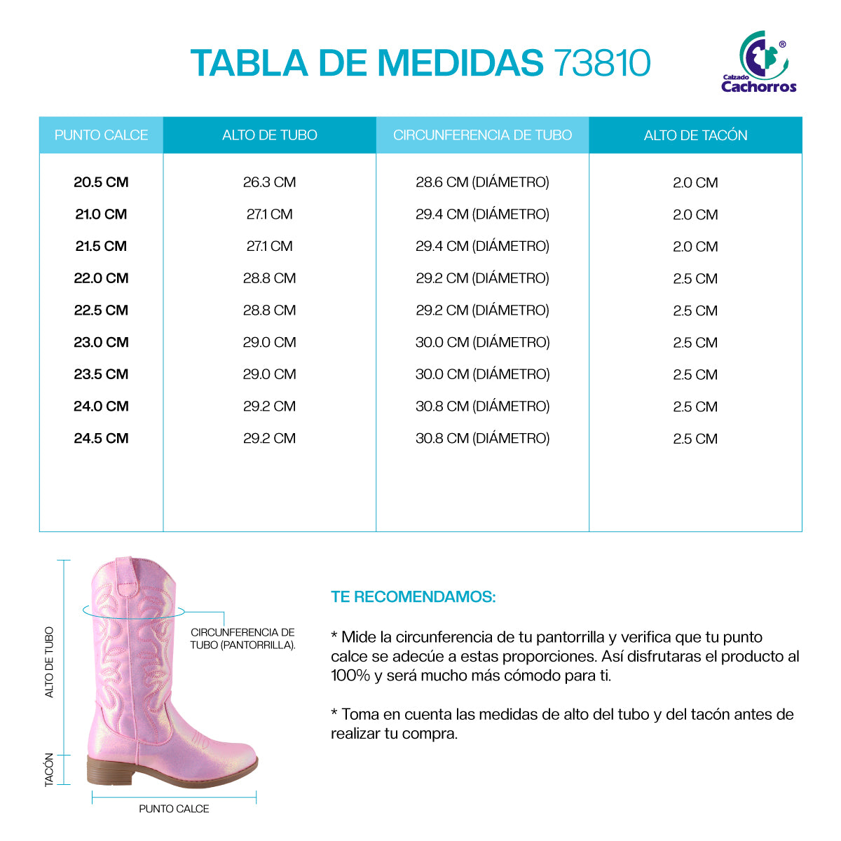 Bota Vaquera Niña 73810 Rosa con Brillos