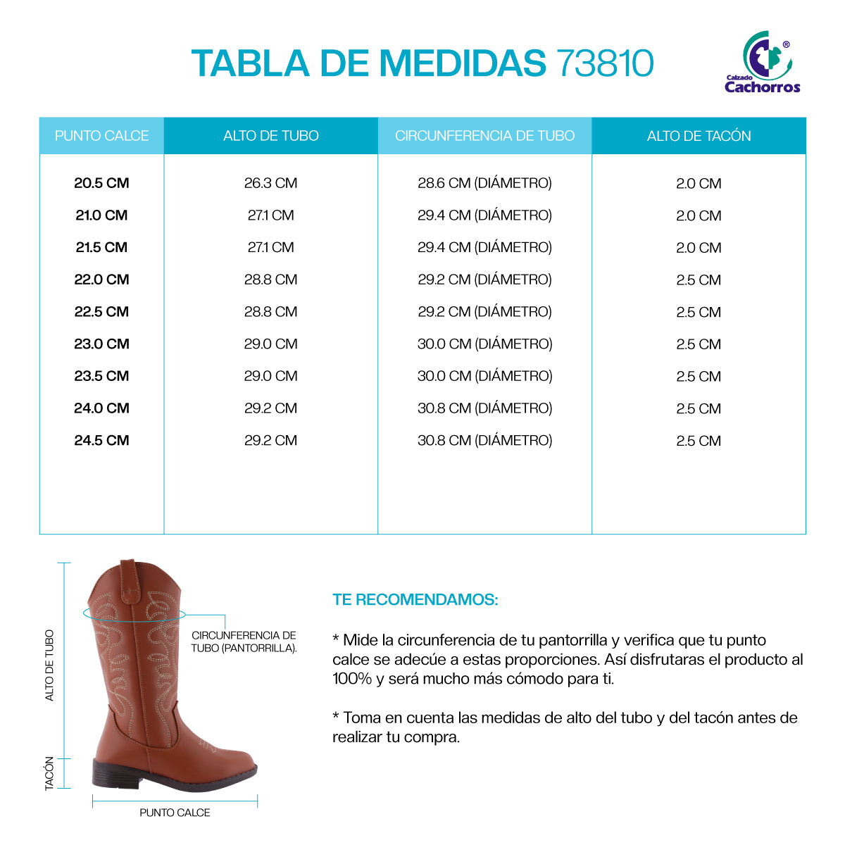 Bota Vaquera Niña 73810 Café Bordada