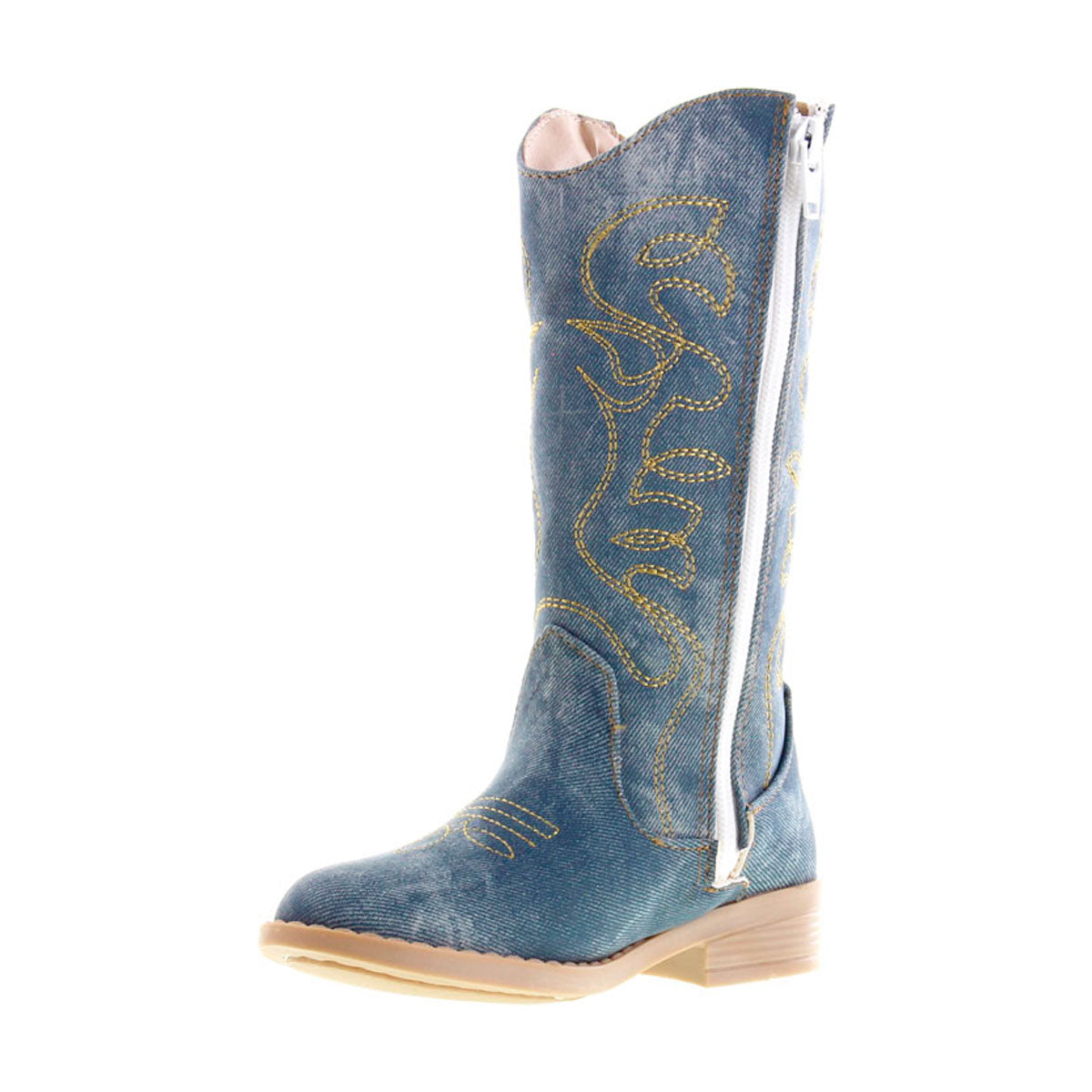 Bota Niña Vaquera 73810 Jeans Mezclilla tubo Bordado