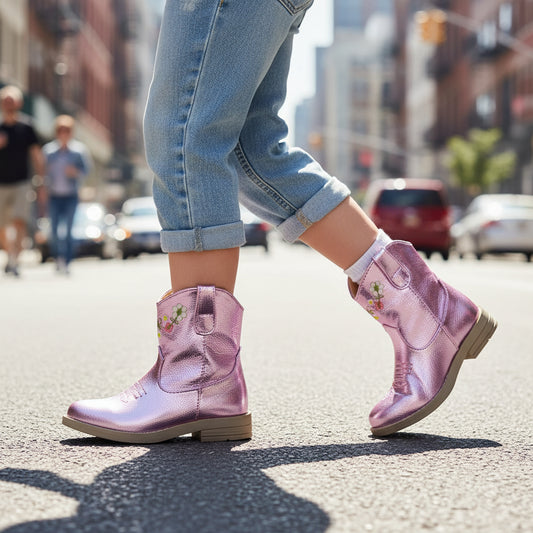 Bota Vaquera Niña 74001 Metálica Pink