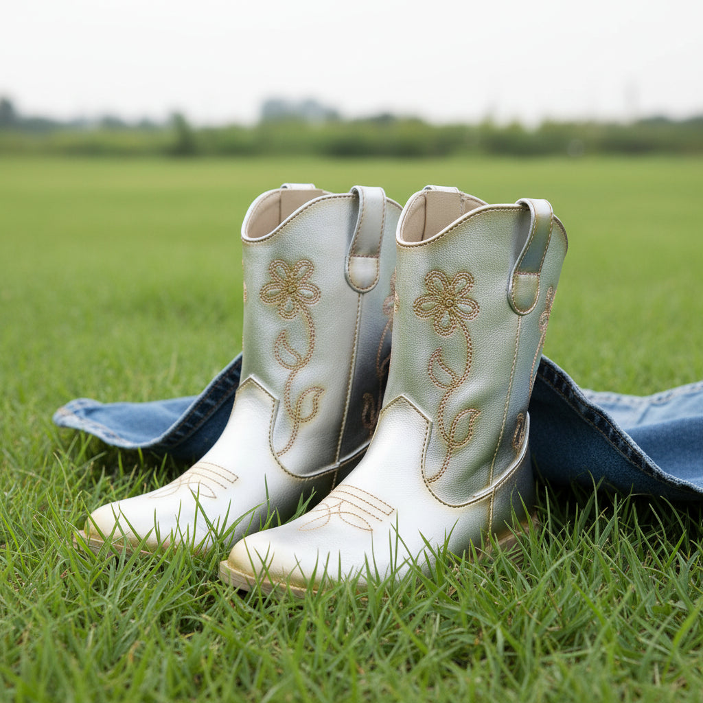 Bota Vaquera Niña 74020 Metálico Oro