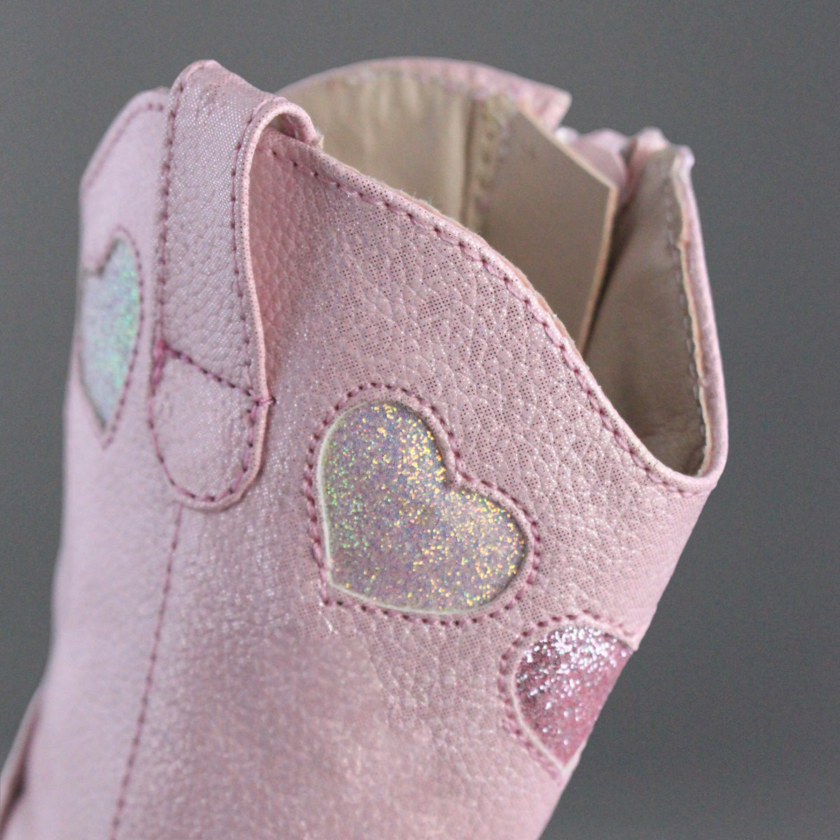 Bota Vaquera Niña 74023 Rosa con Corazones y Brillos