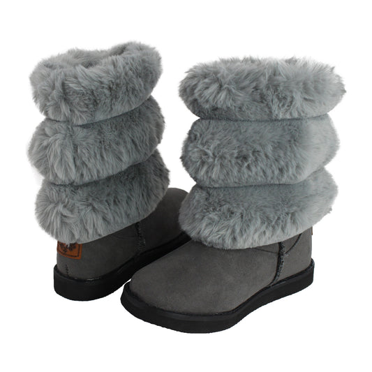 Bota MedianaNiña 7621 Gris con Peluche