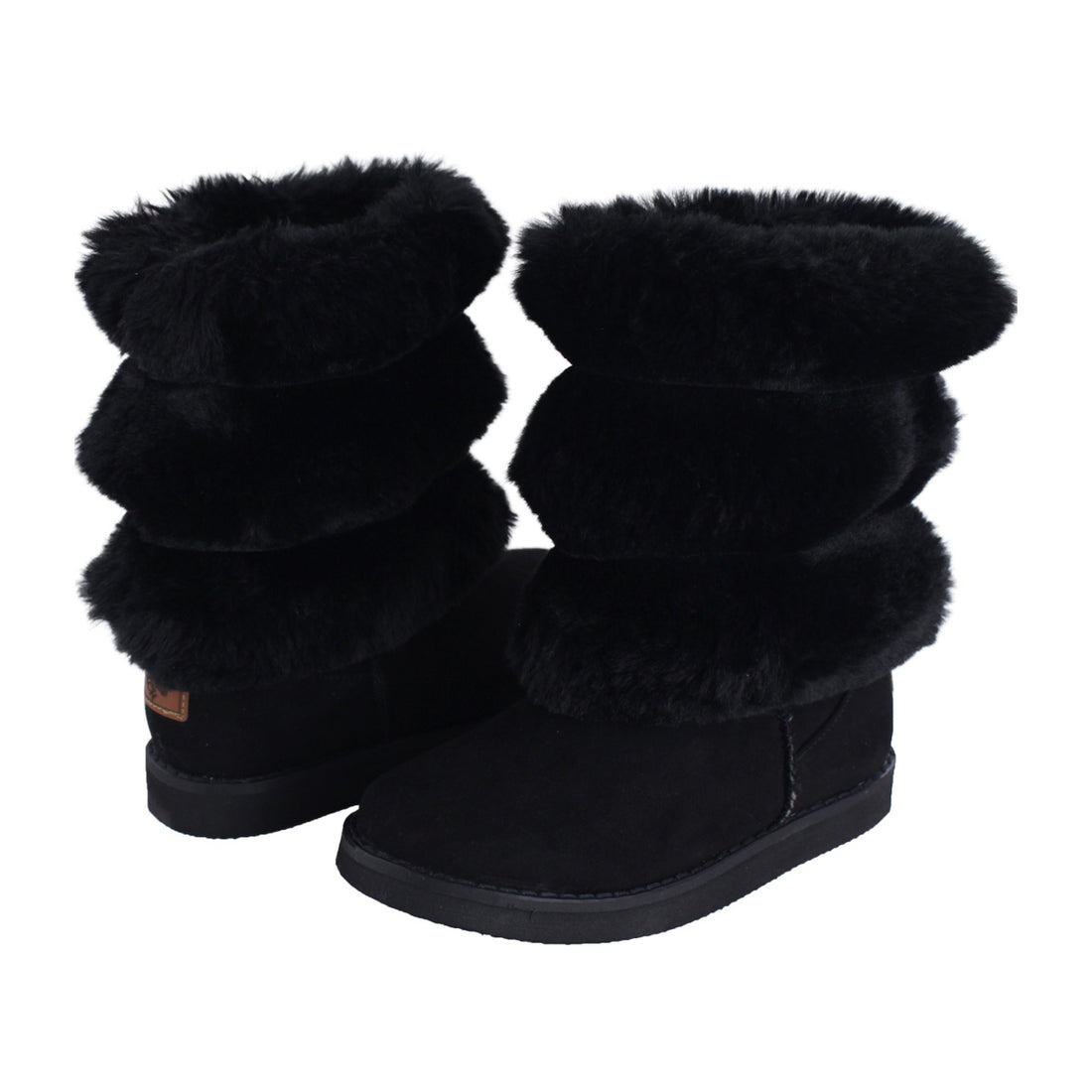 Bota Mediana Niña 7621 Negro con Peluche