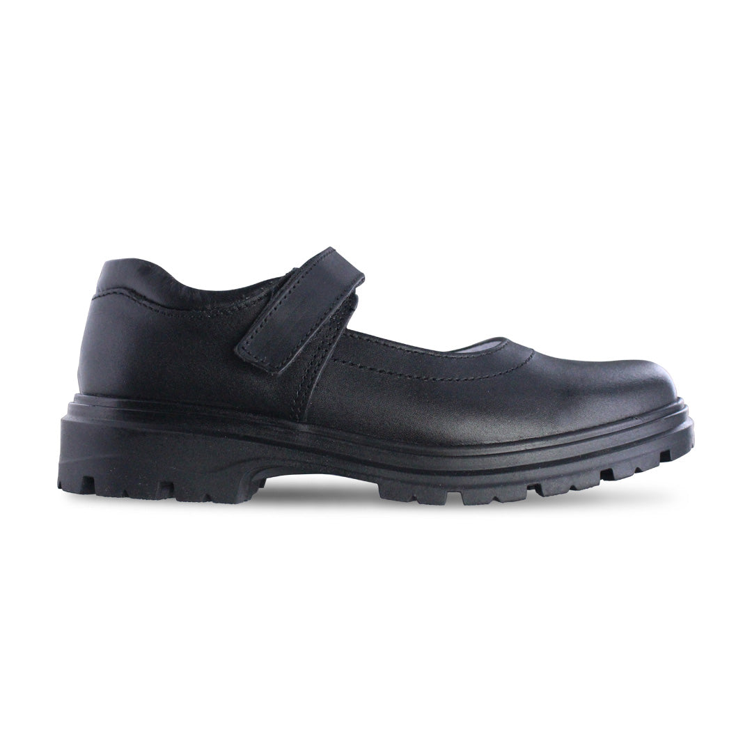 Zapato Escolar Niña 9130 Piel Negra Velcro