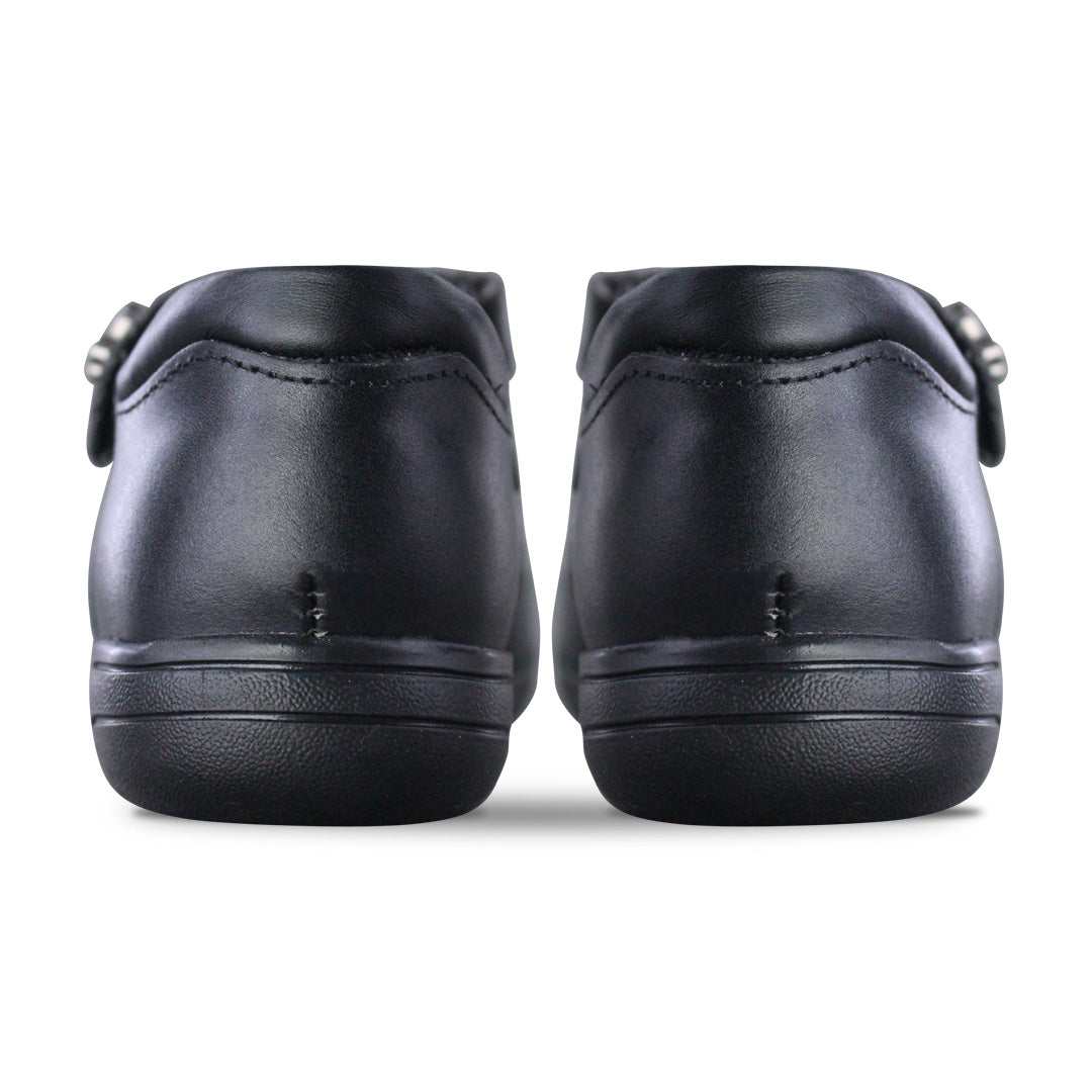 Zapato Escolar Niña 9134 Piel Negra Velcro